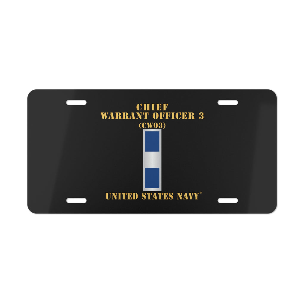 Vanity License Plate - Navy - Chief Warrant Officer 3 - CW03