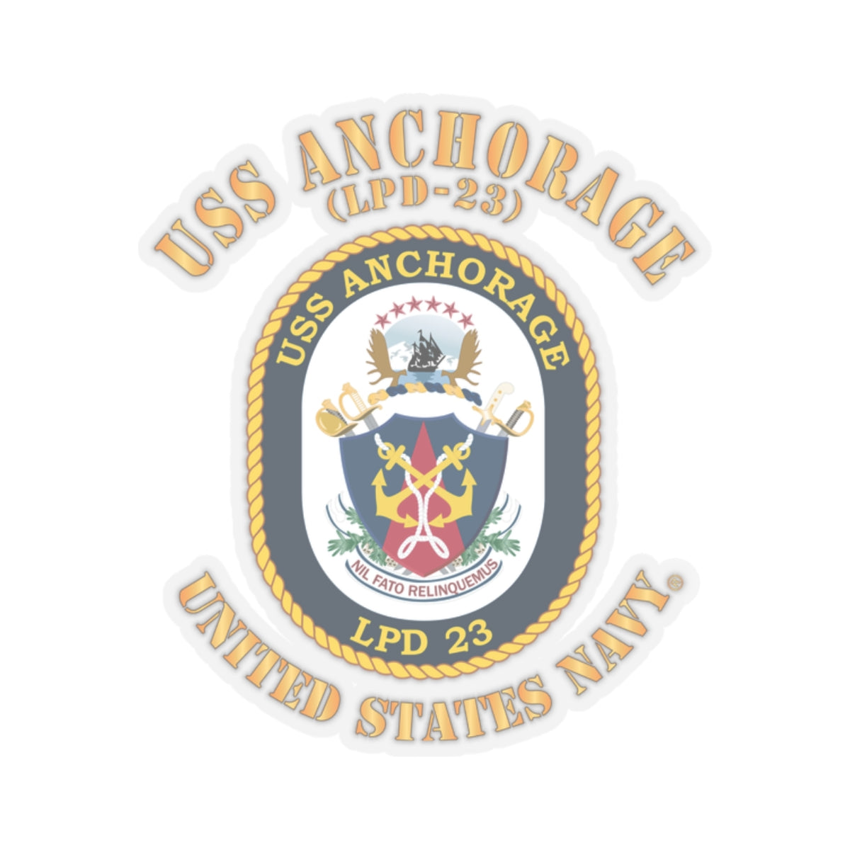Kiss-Cut Stickers - Navy - USS Anchorage (LPD-23)