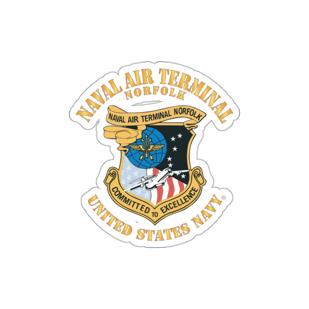 Die-Cut Vinyl Sticker - Navy - Naval Air Terminal Norfolk