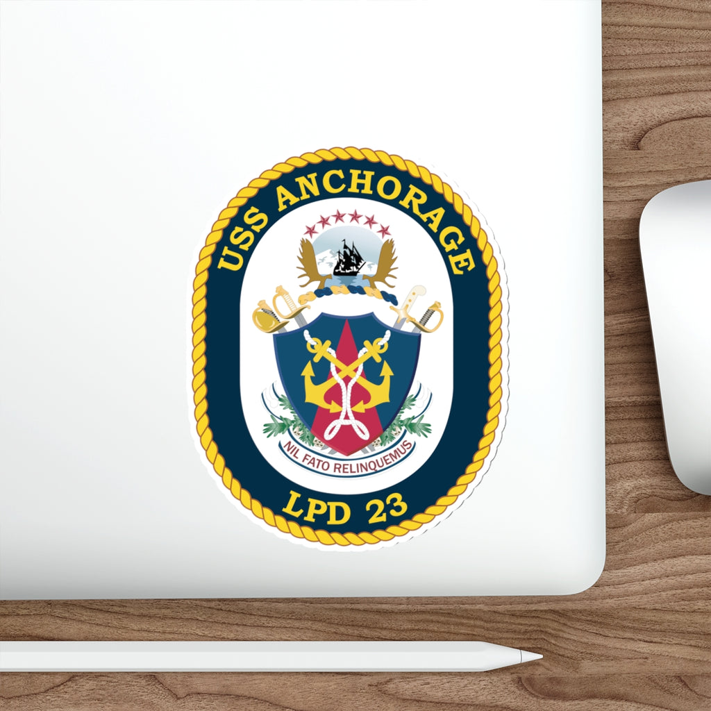 Die-Cut Vinyl Sticker - Navy - USS Anchorage (LPD-23) wo txt