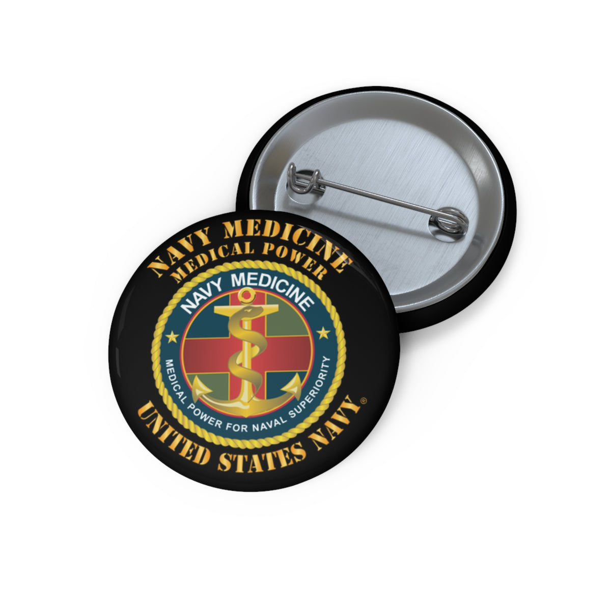 Pin Button - Navy Medicine - Medical Power for Naval Superiority X 300