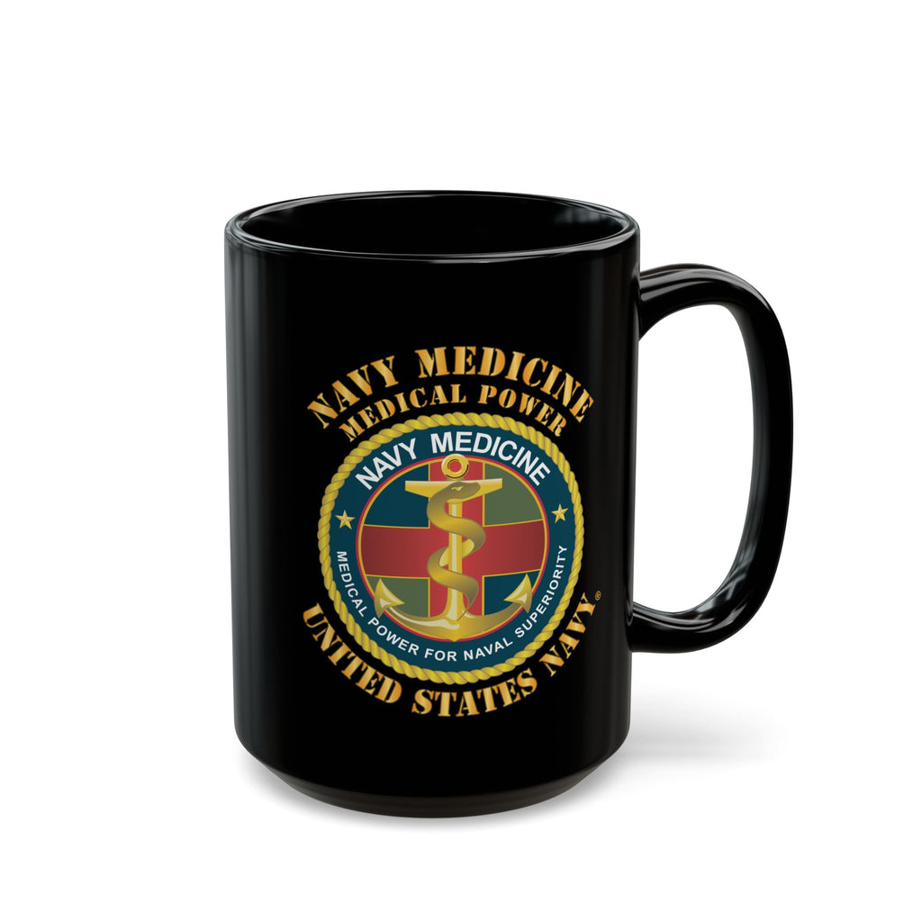 Black Mug (11oz, 15oz) - Navy Medicine - Medical Power for Naval Superiority X 300