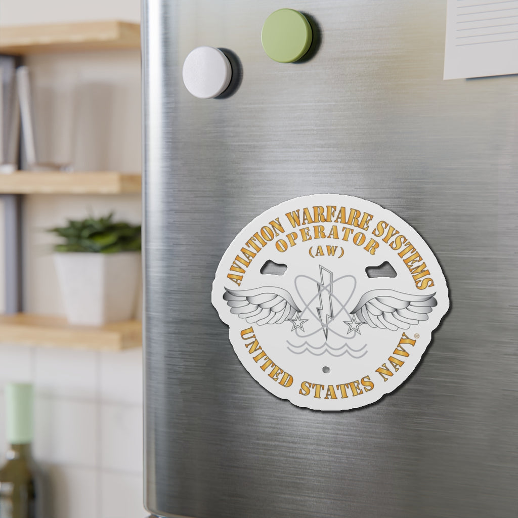 Die-Cut Magnet - Navy - Rate - Aviation Warfare Systems Operator (AW)