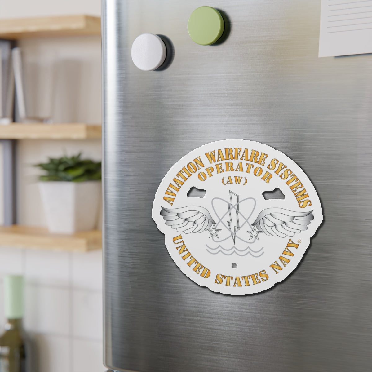 Die-Cut Magnet - Navy - Rate - Aviation Warfare Systems Operator (AW)