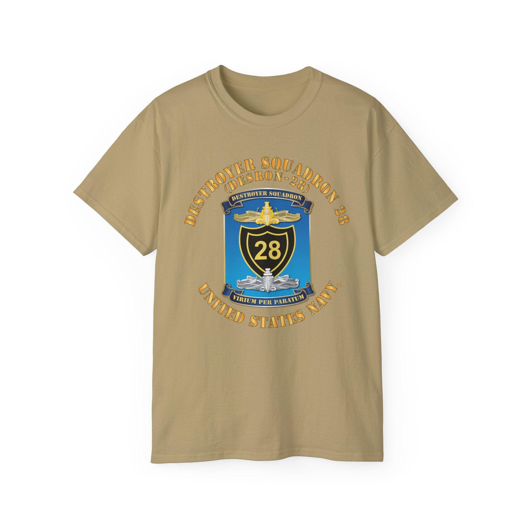 Unisex Ultra Cotton T-Shirt - Navy - Destroyer Squadron 28 (DESRON-28)
