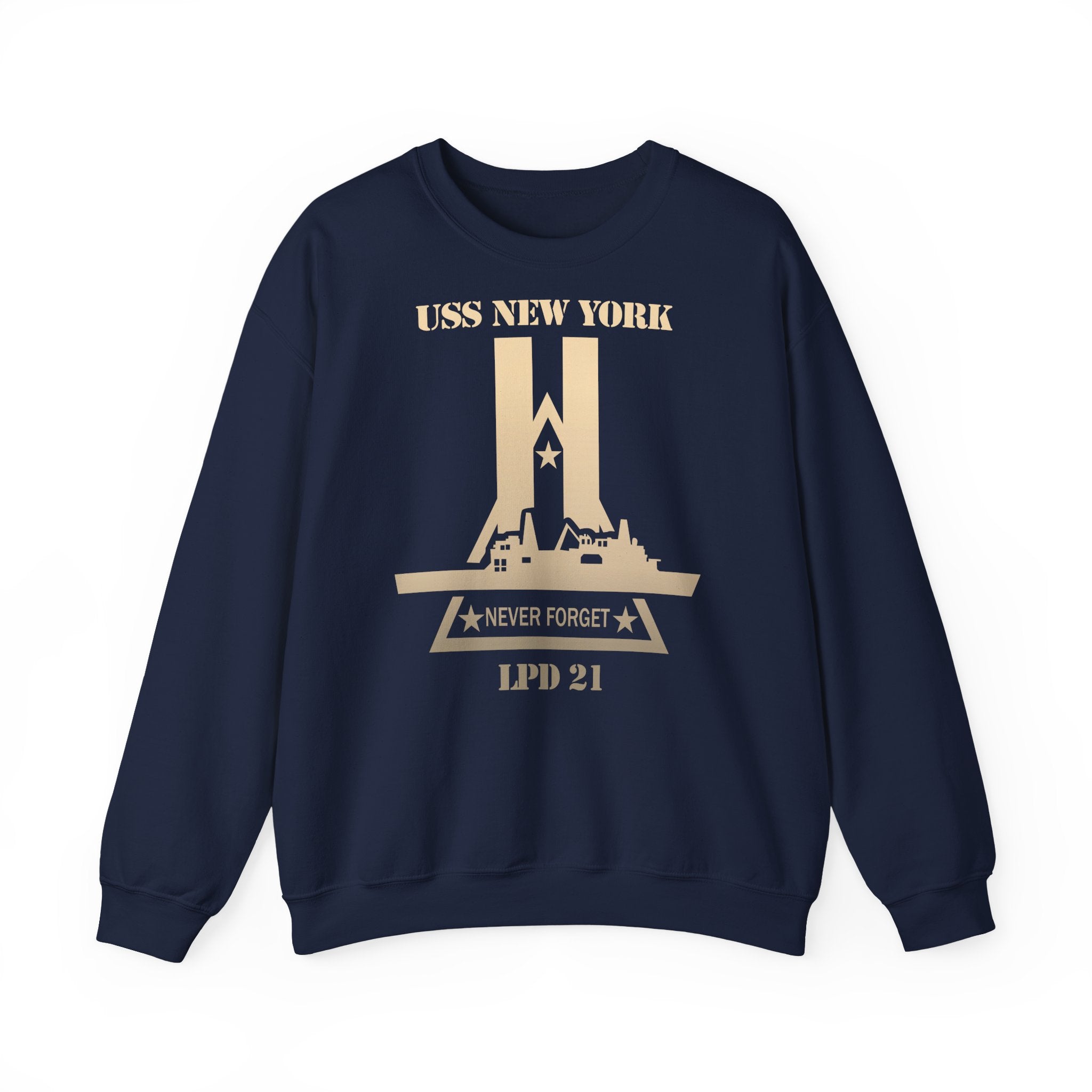 Unisex Heavy Blend™ Crewneck Sweatshirt - Navy - USS New York (LPD-21) wo Txt X 300