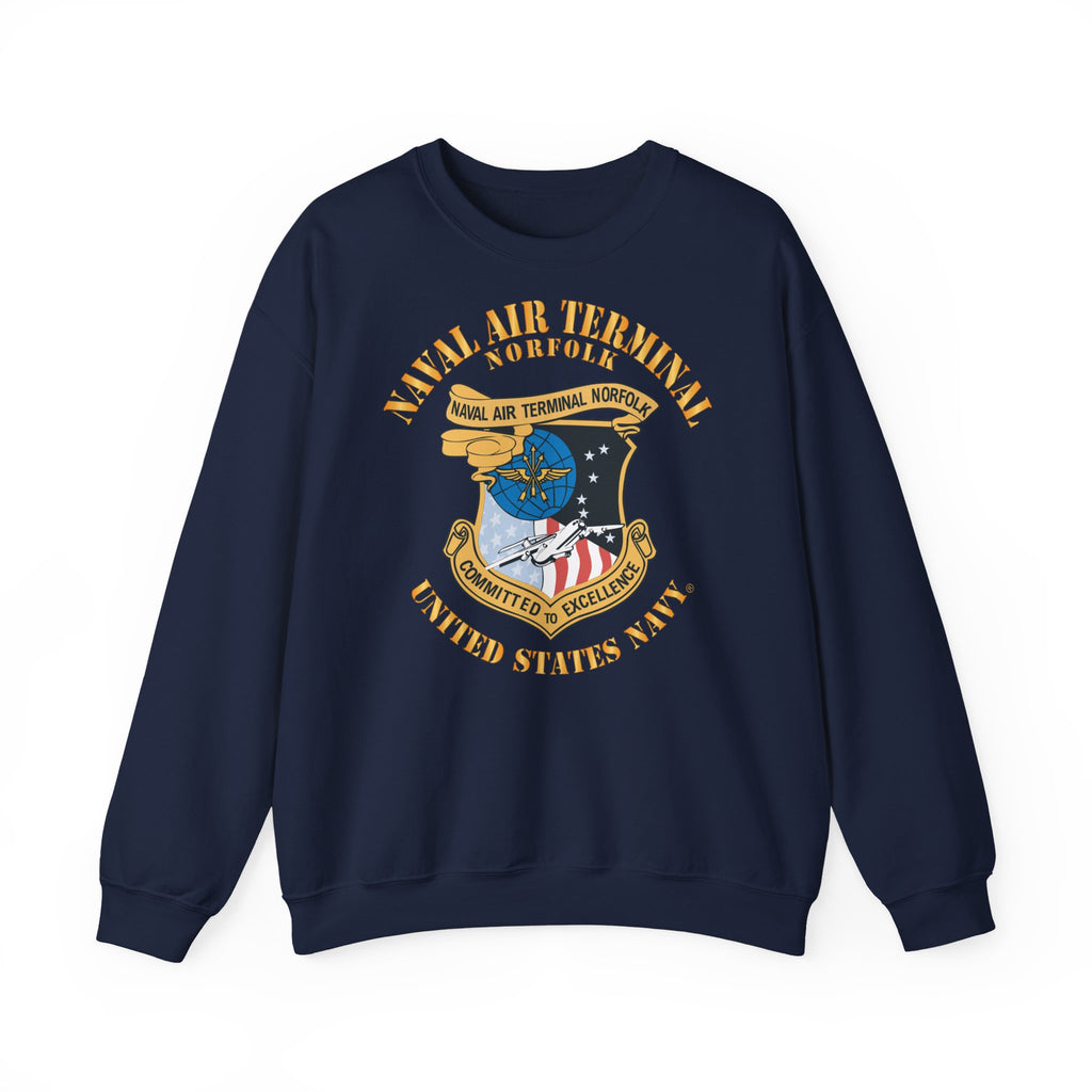 Unisex Heavy Blend™ Crewneck Sweatshirt - Navy - Naval Air Terminal Norfolk