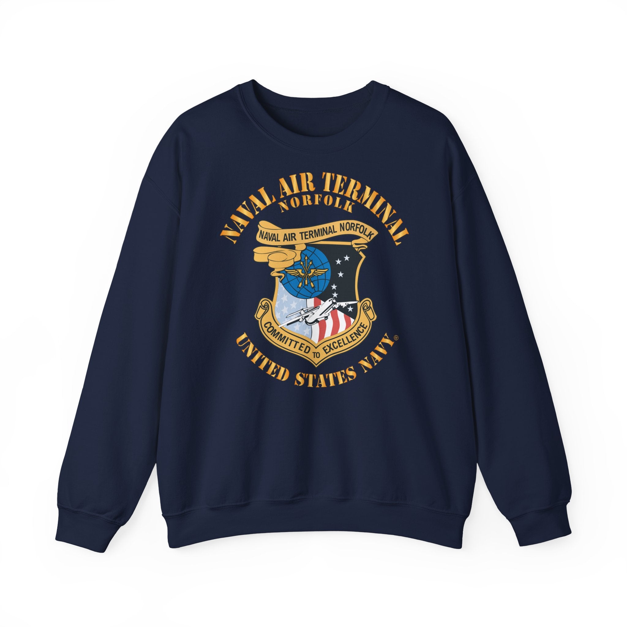 Unisex Heavy Blend™ Crewneck Sweatshirt - Navy - Naval Air Terminal Norfolk