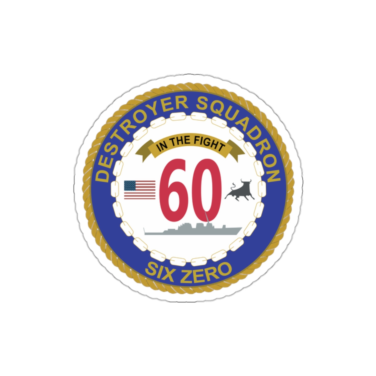 Die-Cut Vinyl Sticker - Navy - Destroyer Squadron 60 wo txt