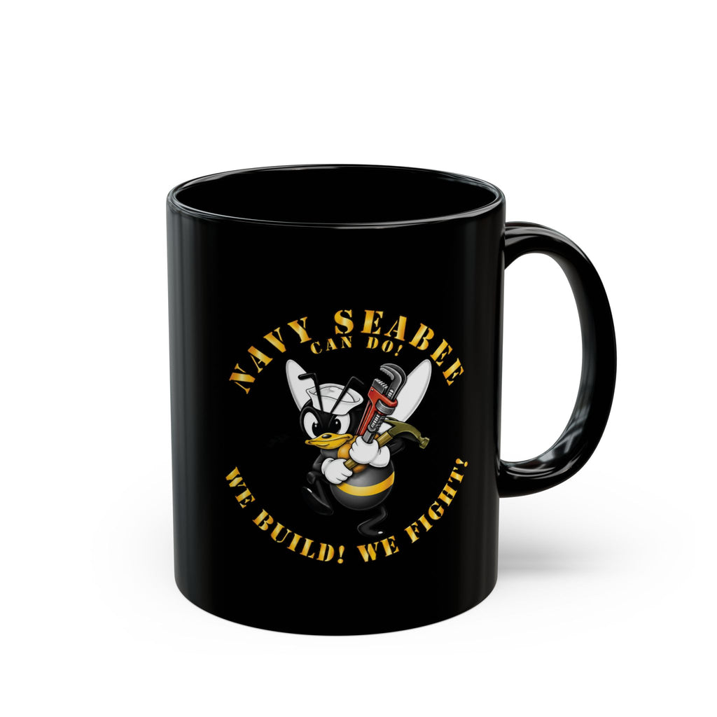 Black Mug (11oz, 15oz) - Navy - Navy SeaBee - w Wrench and Hammer X 300
