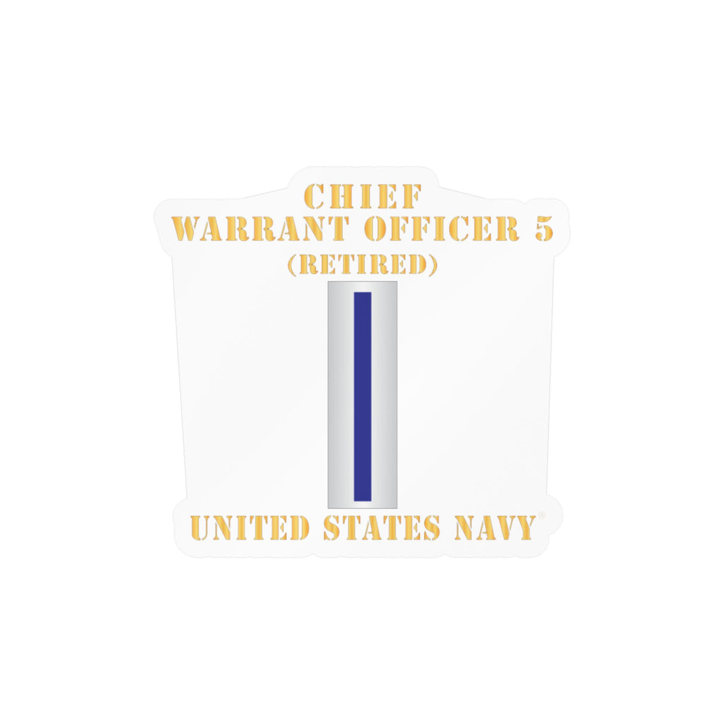 Kiss-Cut Vinyl Decal - Navy - Chief Warrant Officer 5 - CW05 - Retired