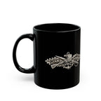 Black Mug (11oz, 15oz) - Navy - Badge - Seabee combat warfare specialist wo txt - Enlisted - 3D - Enhanced