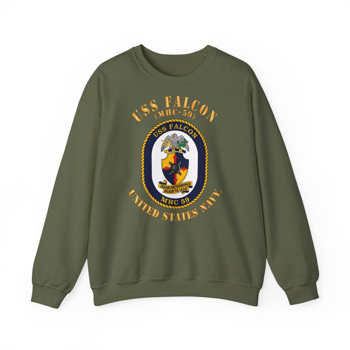 Unisex Heavy Blend™ Crewneck Sweatshirt - Navy - USS Falcon (MHC-59)