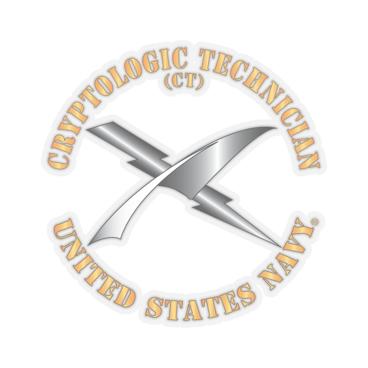 Kiss-Cut Stickers - Navy - Rate - Cryptologic Technician (CT)