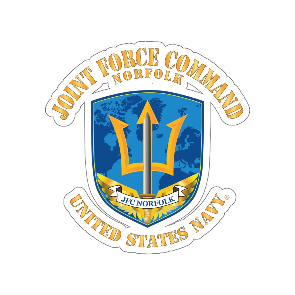 Die-Cut Vinyl Sticker - Navy - Joint Force Command - Norfolk