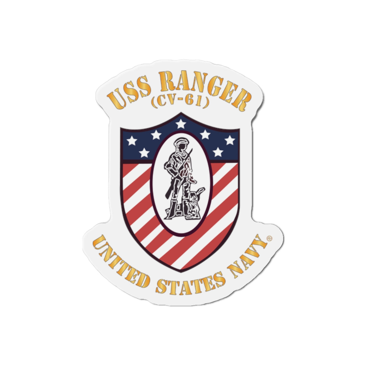 Die-Cut Magnet - Navy - USS Ranger (CV-61) X 300