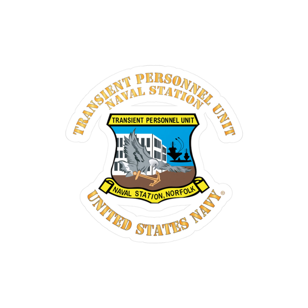 Kiss-Cut Vinyl Decal - Navy - Transient Personnel Unit - Naval Station Norfolk