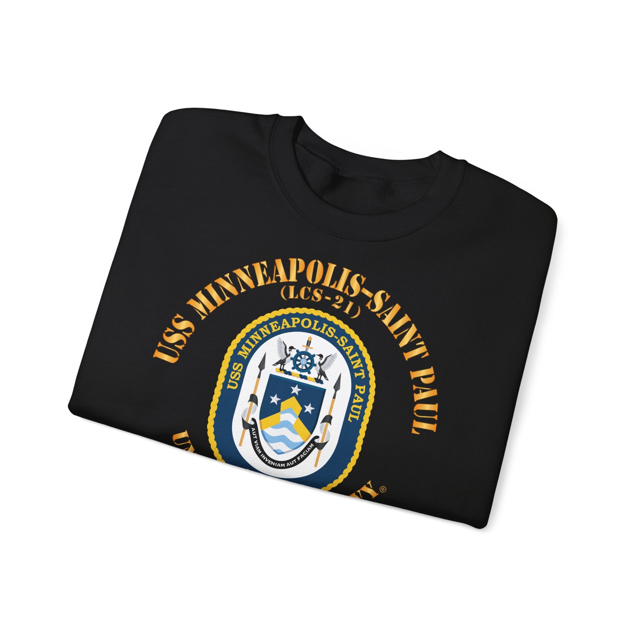 Unisex Heavy Blend™ Crewneck Sweatshirt - Navy - USS Minneapolis–Saint Paul (LCS-21)