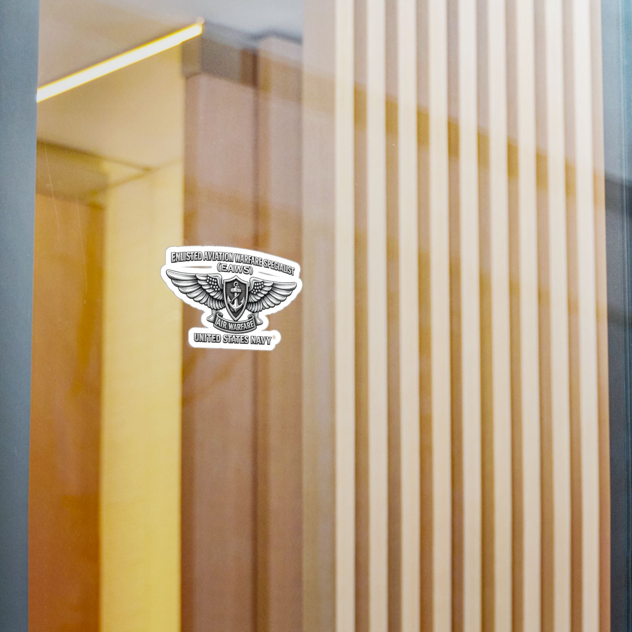 Kiss-Cut Vinyl Decal - Navy - Badge - Enlisted Aviation Warfare Specialist