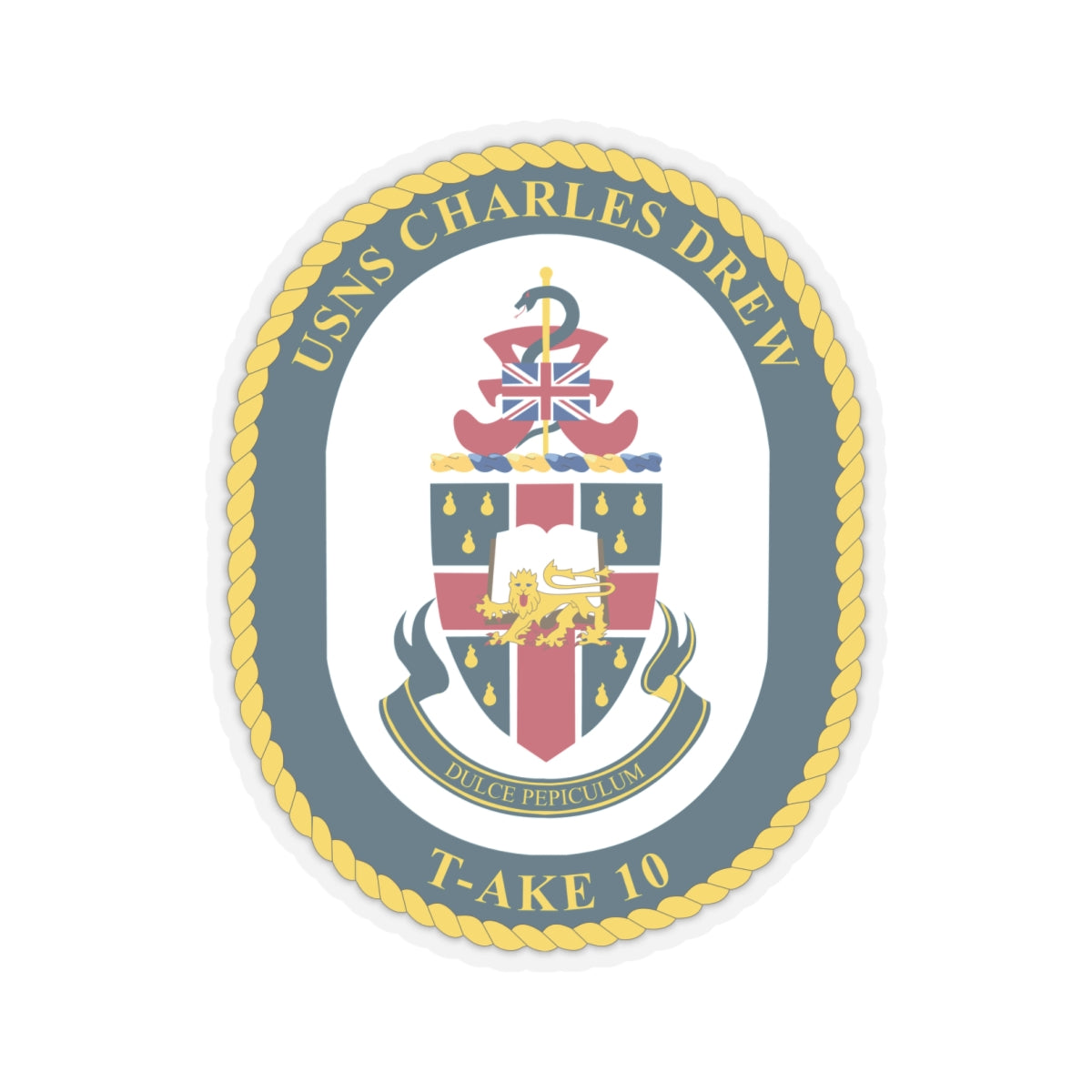 Kiss-Cut Stickers - Navy - USNS Charles Drew (T-AKE 10) wo txt