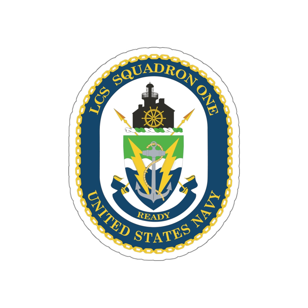 Die-Cut Vinyl Sticker - Navy - LCS Squadron One (LCSRON 1) wo txt