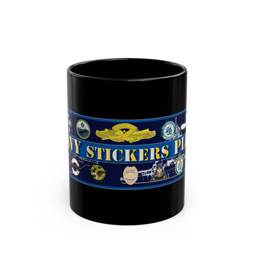 Custom Military-Themed Mug, Perfect Gift for Veterans, Collectible Coffee Cup, Navy Stickers Design, Military Appreciation