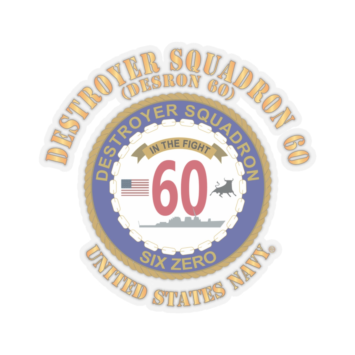Kiss-Cut Stickers - Navy - Destroyer Squadron 60