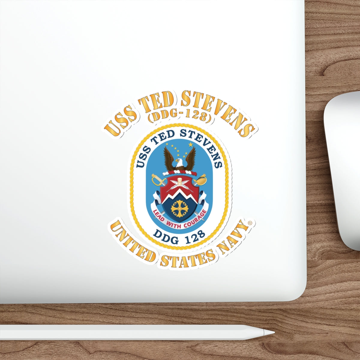 Die-Cut Vinyl Sticker - Navy - USS Ted Stevens (DDG-128)
