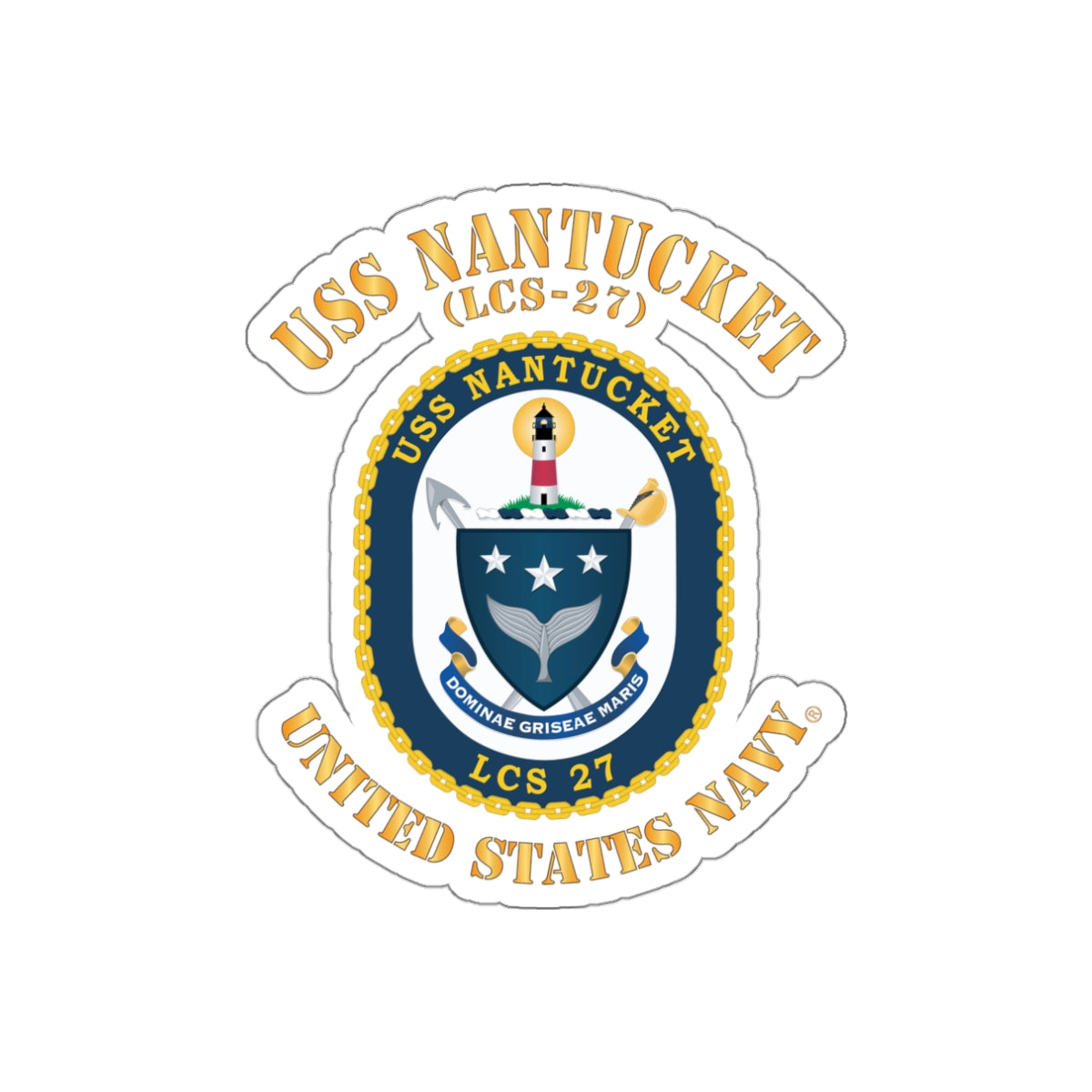 Die-Cut Vinyl Sticker - Navy - USS Nantucket (LCS-27)