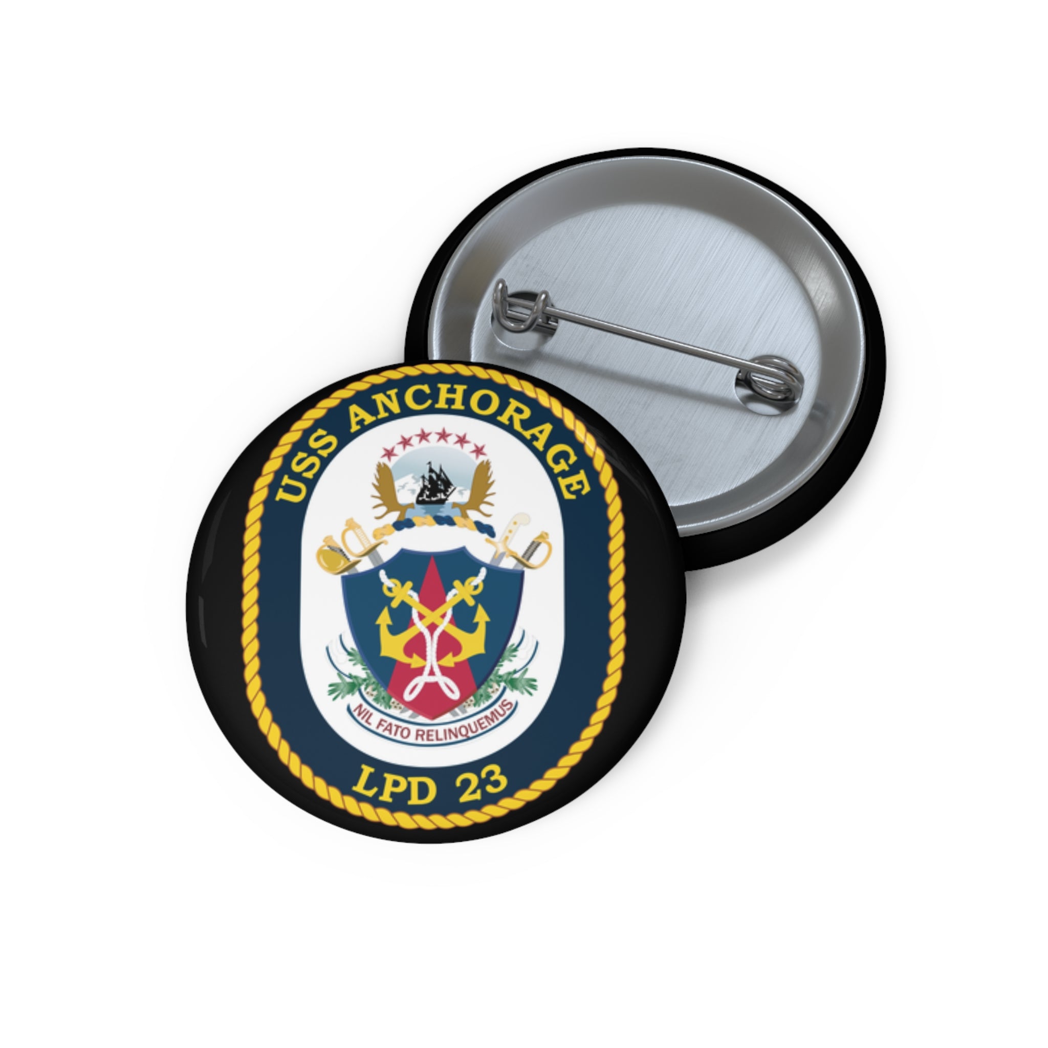 Custom Pin Button - Navy - USS Anchorage (LPD-23) wo txt