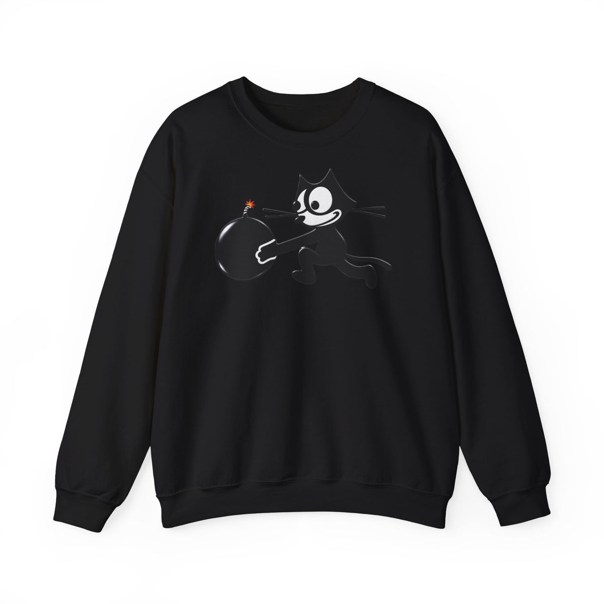 Unisex Heavy Blend™ Crewneck Sweatshirt - NAVY - Fighting Squadron - VF 3 - WWII FELIX Insignia wo Txt - 3D - Enhanced