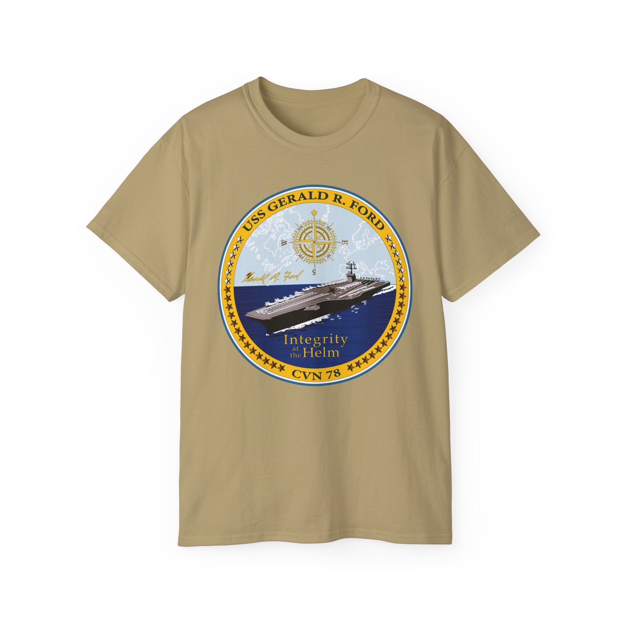 Unisex Ultra Cotton T-Shirt - Navy - USS Gerald R. Ford (CVN-78) wo txt
