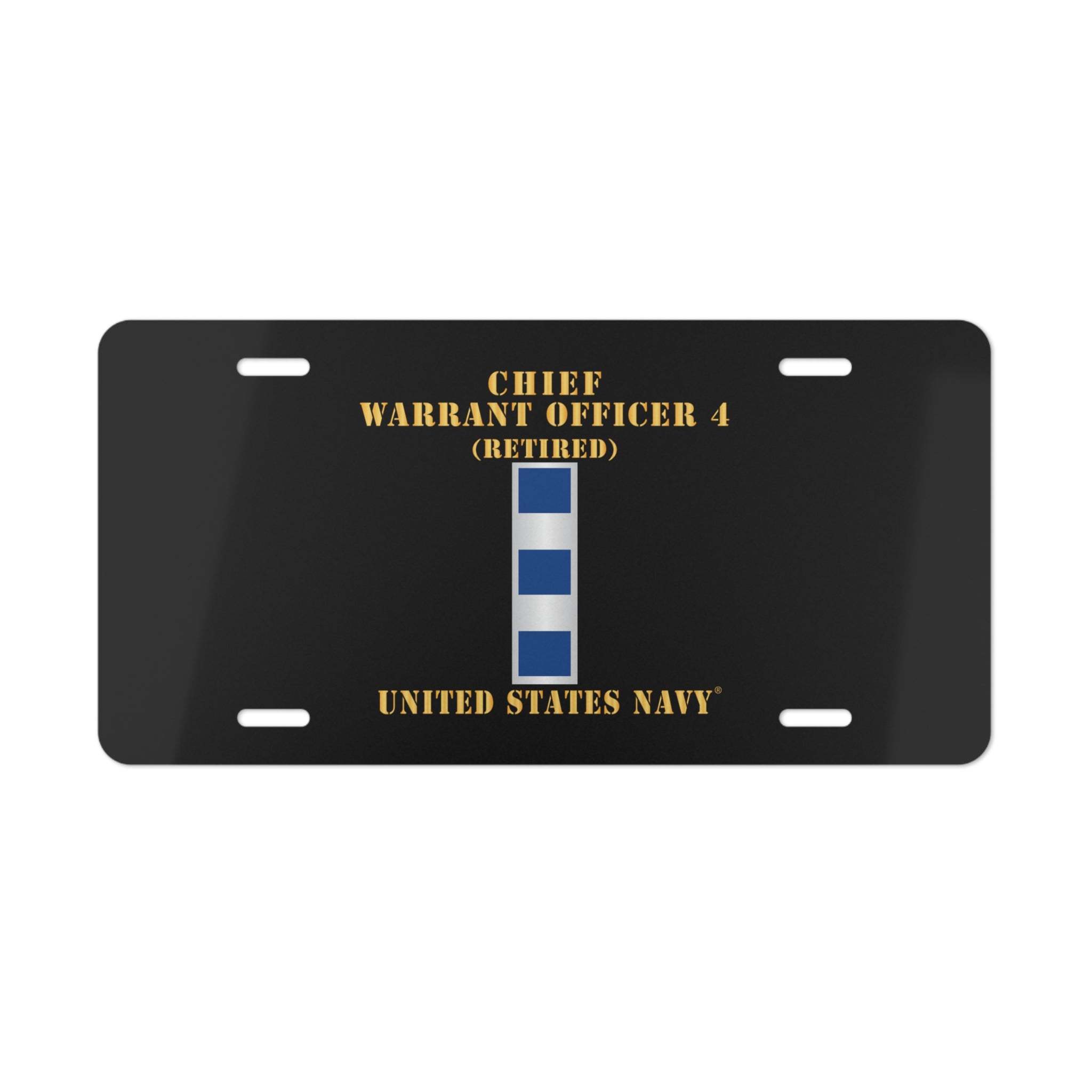 Vanity License Plate - Navy - Chief Warrant Officer 4 - CW04 - Retired