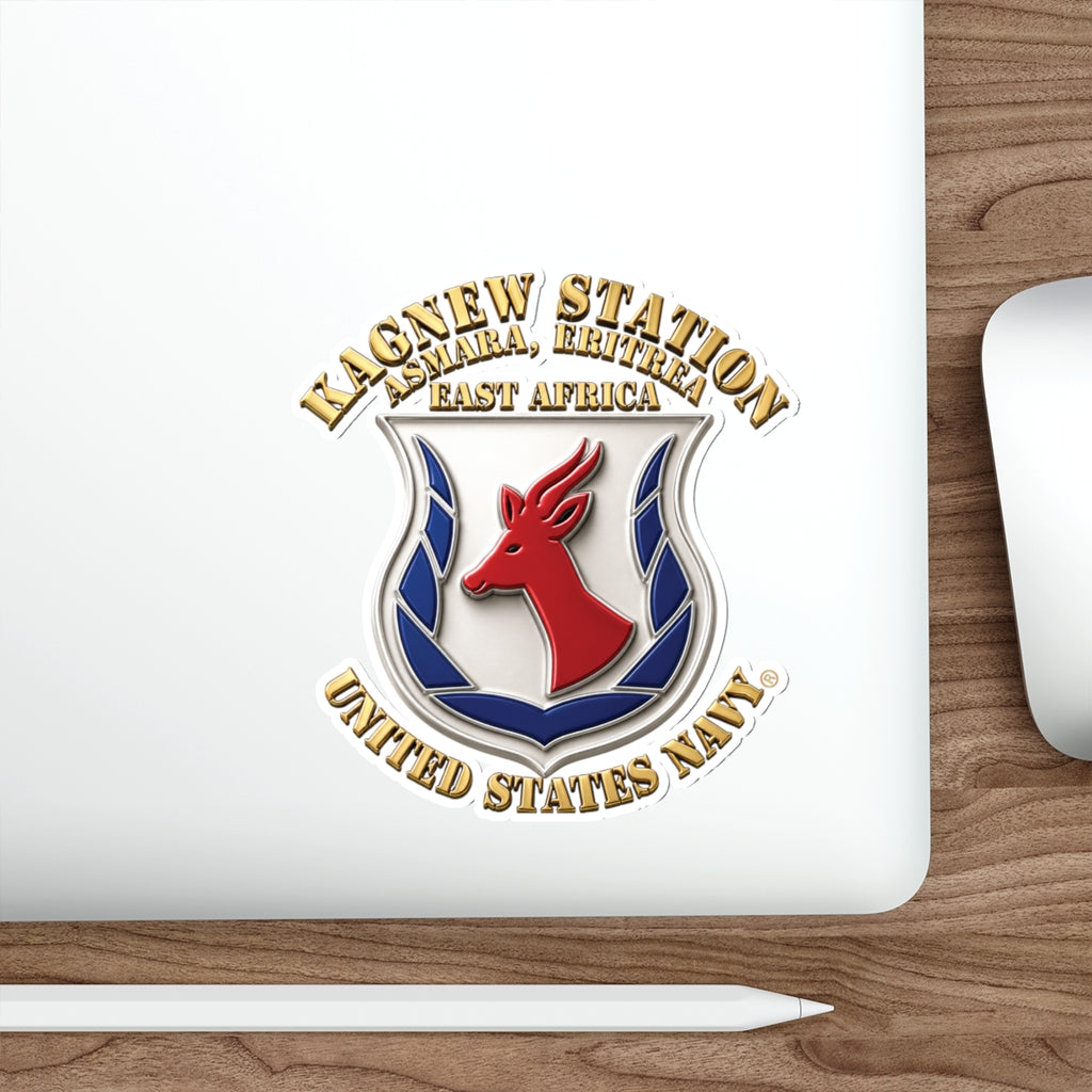 Die-Cut Vinyl Sticker - Navy - Kagnew Station - Asmara, Eritrea - East Africa - 3D X 300