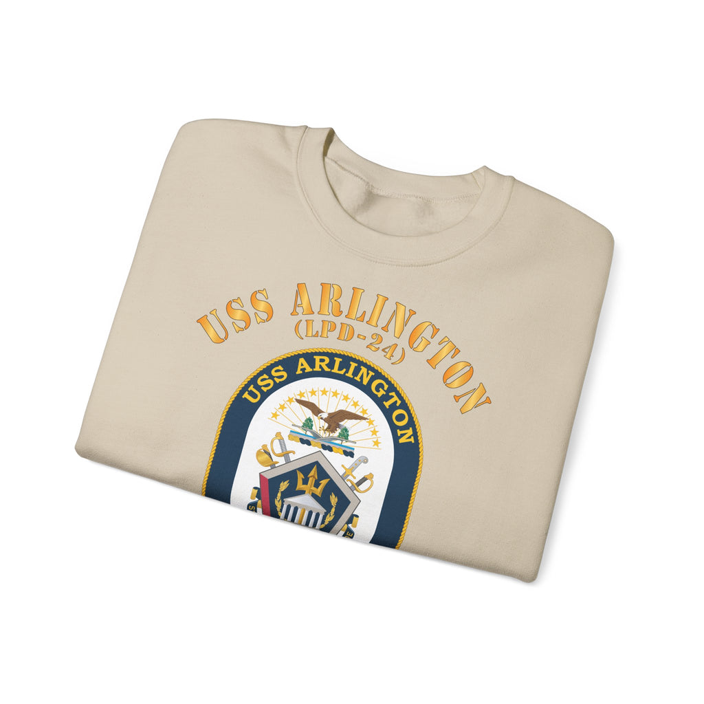 Unisex Heavy Blend™ Crewneck Sweatshirt - Navy - USS Arlington (LPD-24)