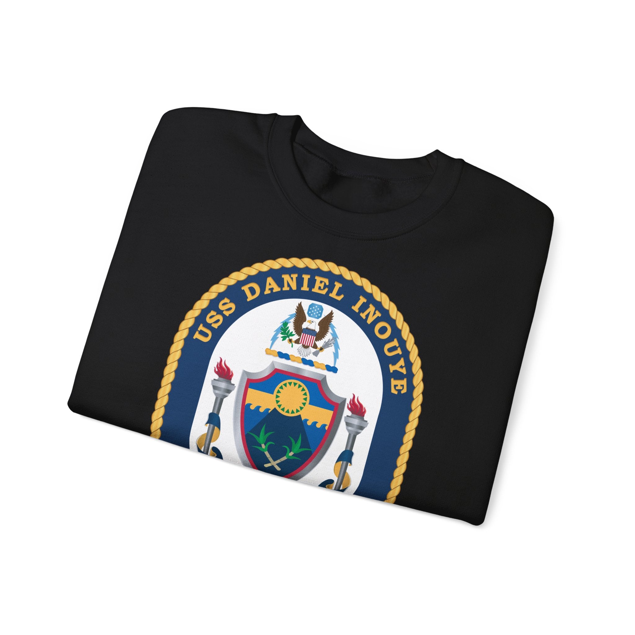 Unisex Heavy Blend™ Crewneck Sweatshirt - Navy - USS Daniel Inouye (DDG-118) wo txt