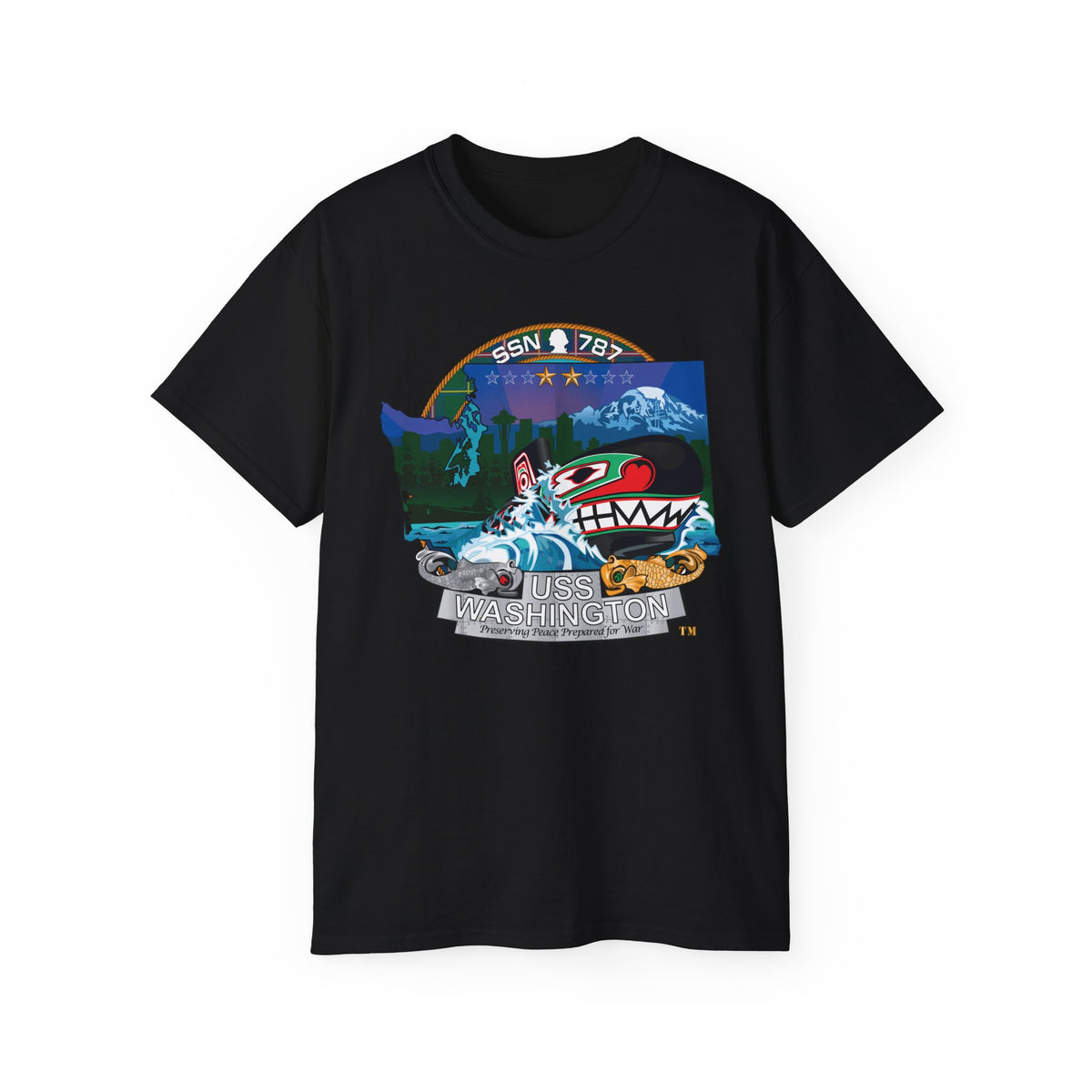 Unisex Ultra Cotton T-Shirt - Navy - USS Washington (SSN-787) wo txt X 300