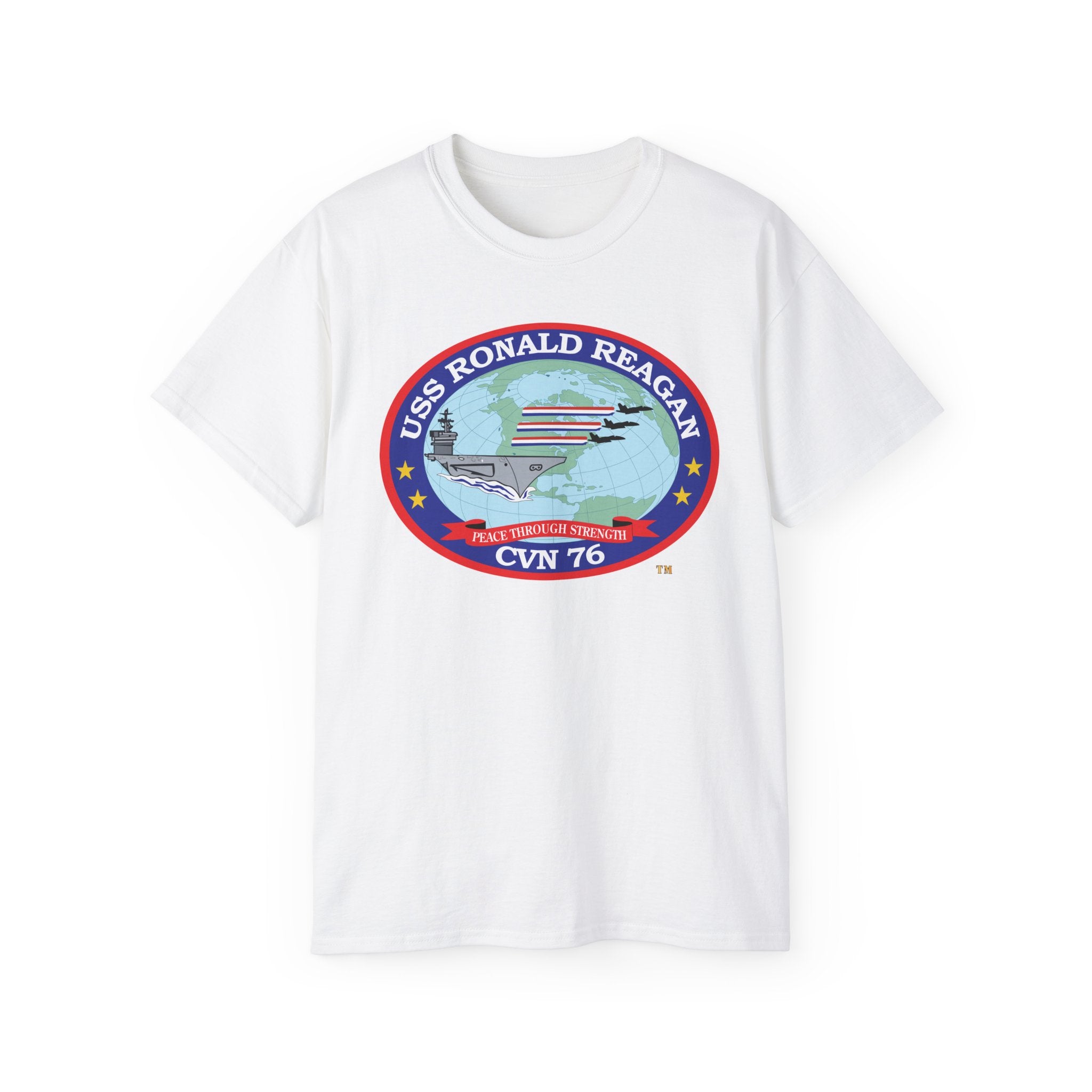 Unisex Ultra Cotton T-Shirt - Navy - USS Ronald Reagan (CVN-76) wo txt X 300