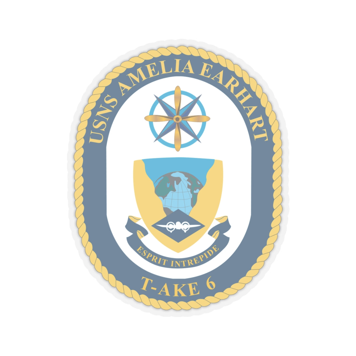 Kiss-Cut Stickers - Navy - USNS Amelia Earhart (T-AKE 6) wo txt