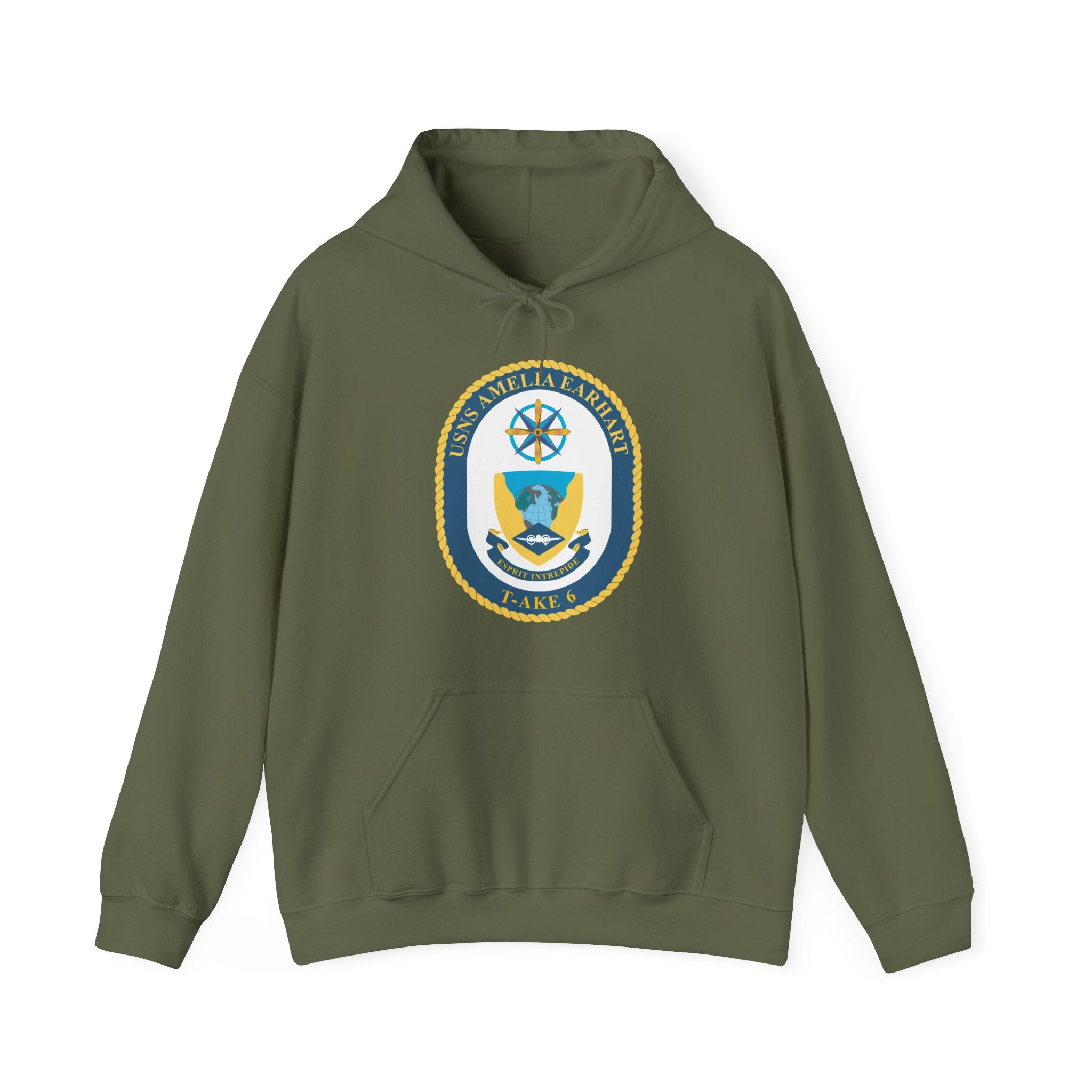 Unisex Heavy Blend™ Hoodies - Navy - USNS Amelia Earhart (T-AKE 6) wo txt