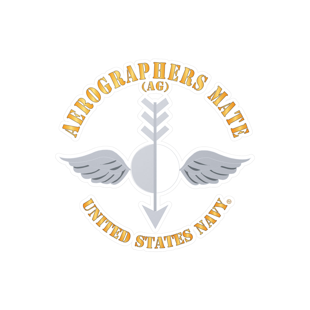 Kiss-Cut Vinyl Decal - Navy - Aerographers Mate (AG) X 300