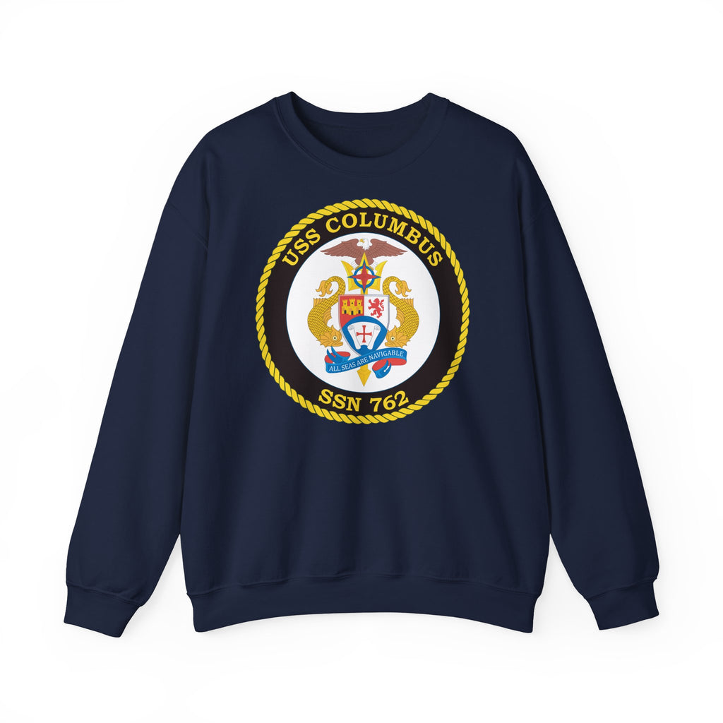 Unisex Heavy Blend™ Crewneck Sweatshirt - Navy - USS Columbus (SSN-762) wo txt