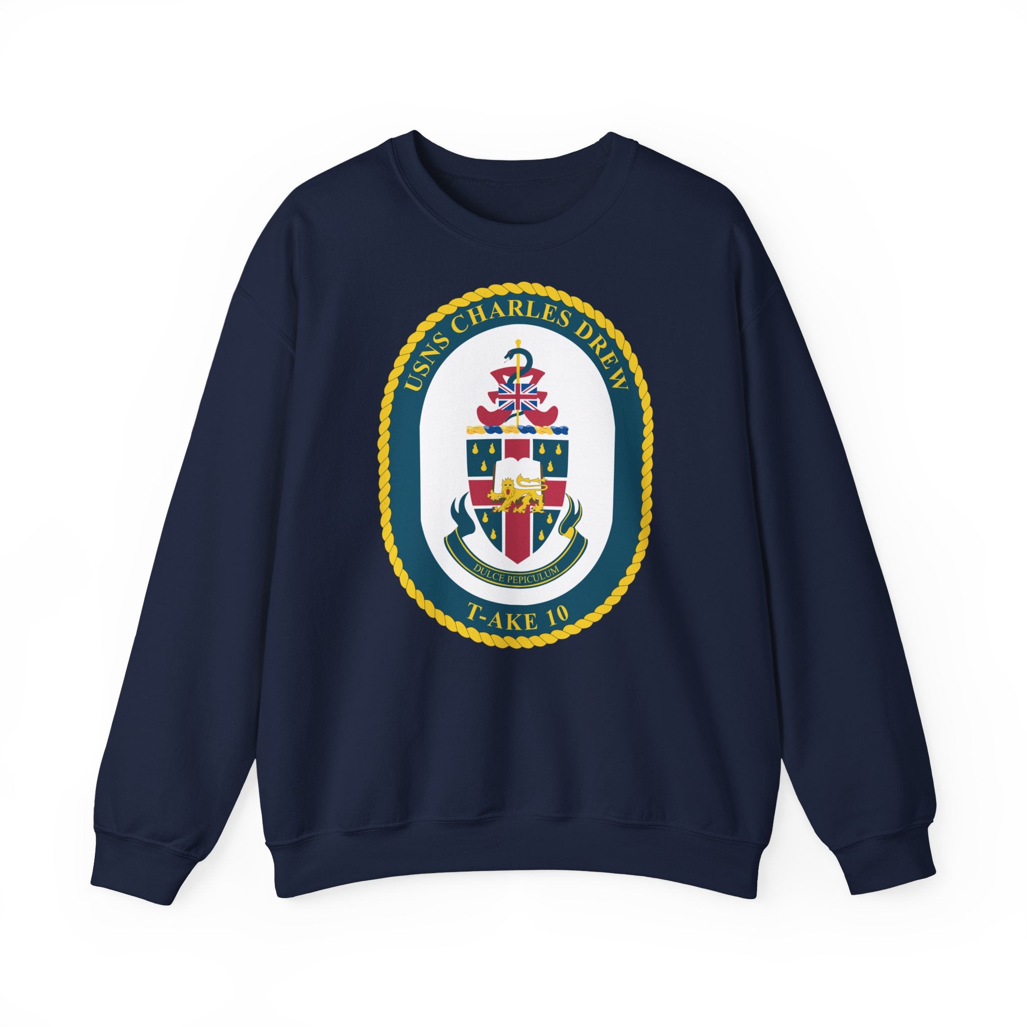 Unisex Heavy Blend™ Crewneck Sweatshirt - Navy - USNS Charles Drew (T-AKE 10) wo txt