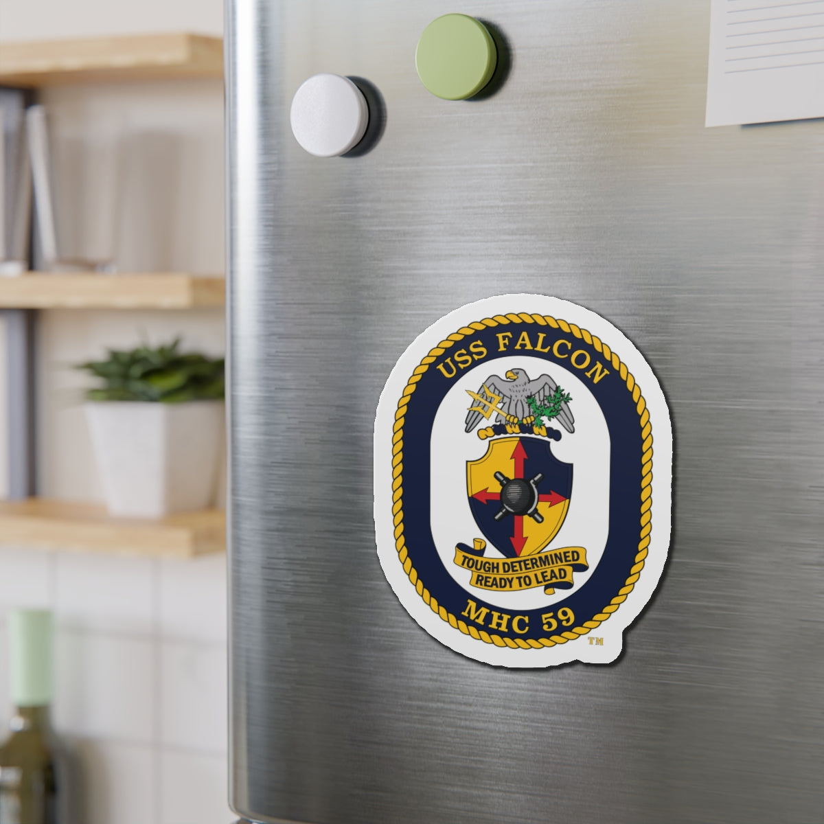 Die-Cut Magnet - Navy - USS Falcon (MHC-59) wo txt