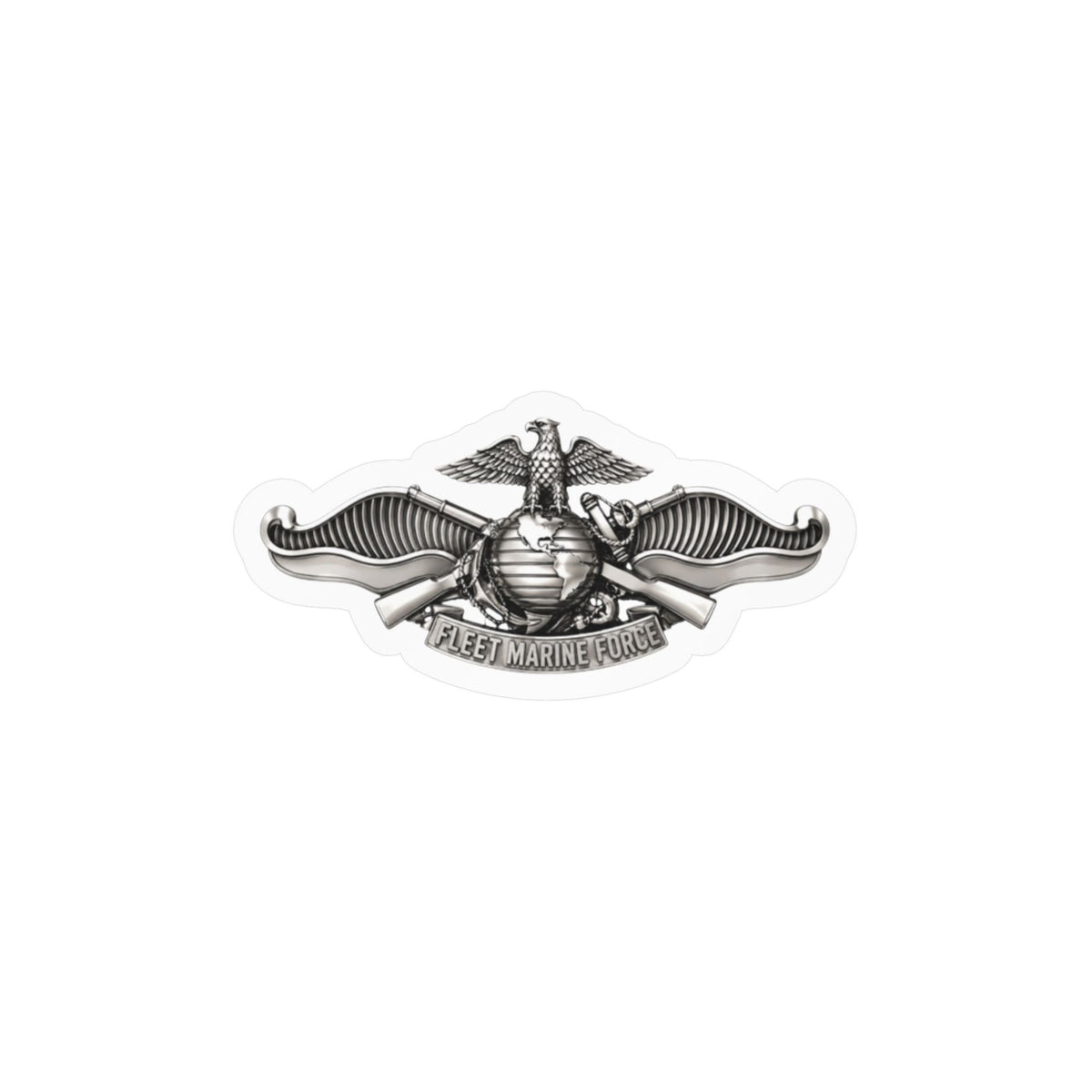 Kiss-Cut Vinyl Decal - Navy - Badge - Fleet Marine Force (FMF) wo txt - Enlisted - 3D - Enhanced