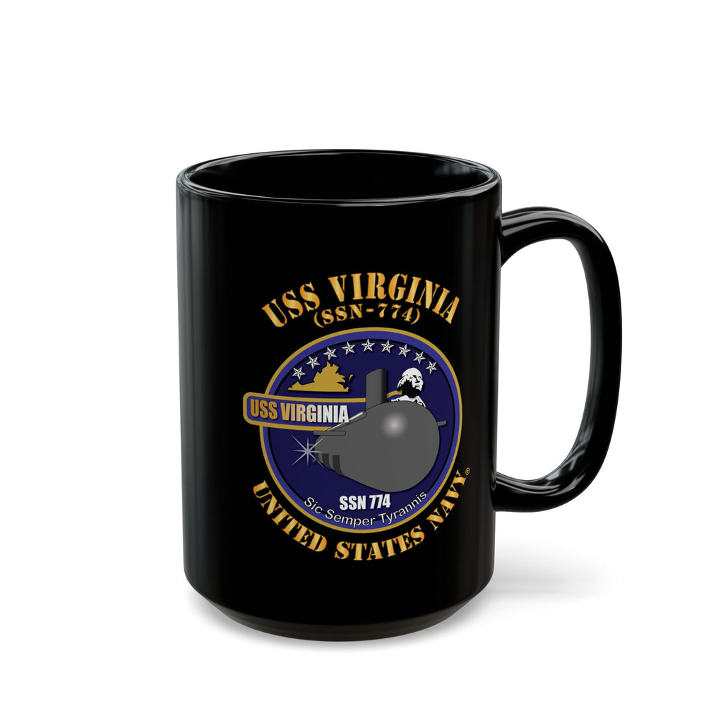Black Mug (11oz, 15oz) - Navy - USS Virginia (SSN-774) X 300