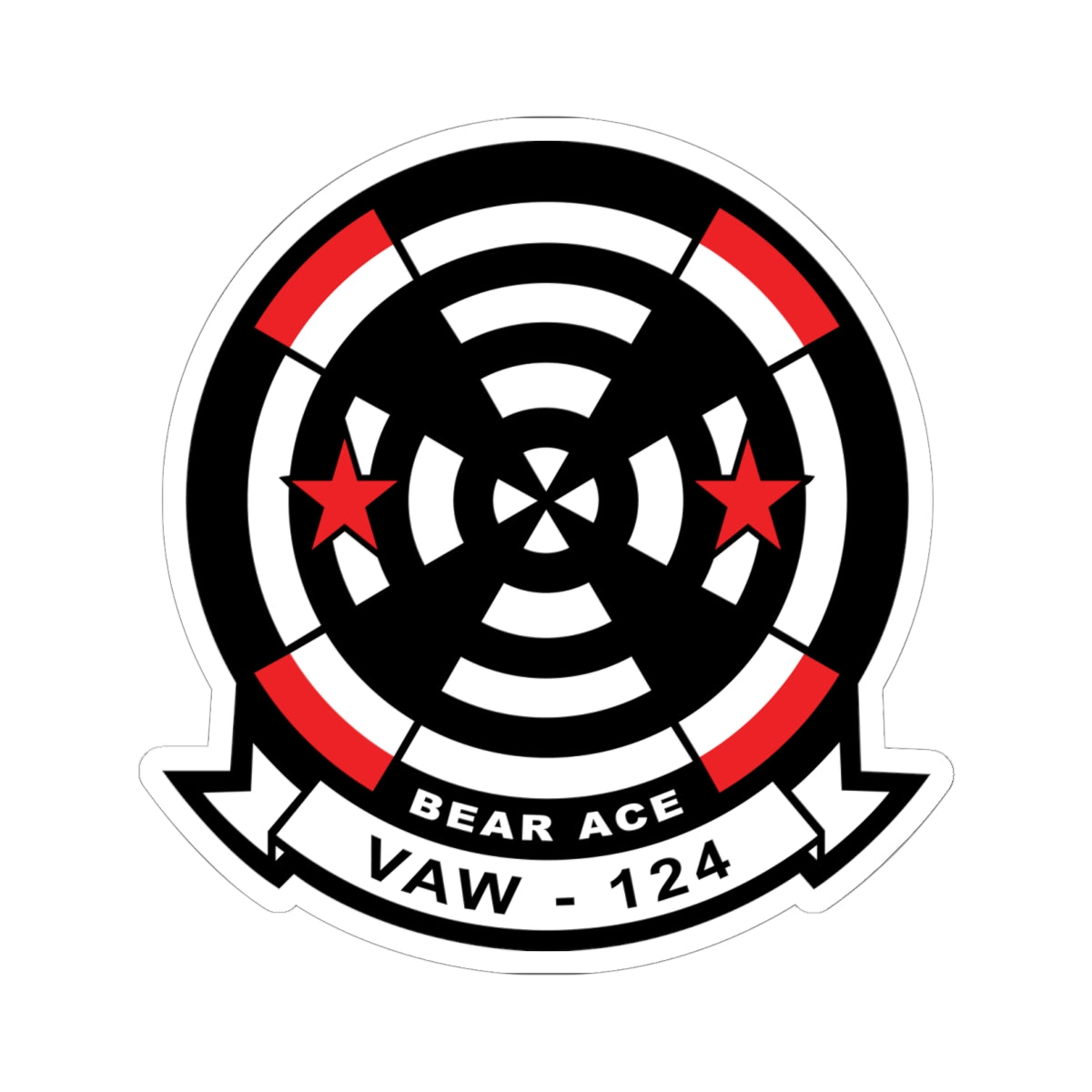 Kiss-Cut Stickers - Navy - Airborne Command & Control Squadron 124 (VAW-124) wo txt