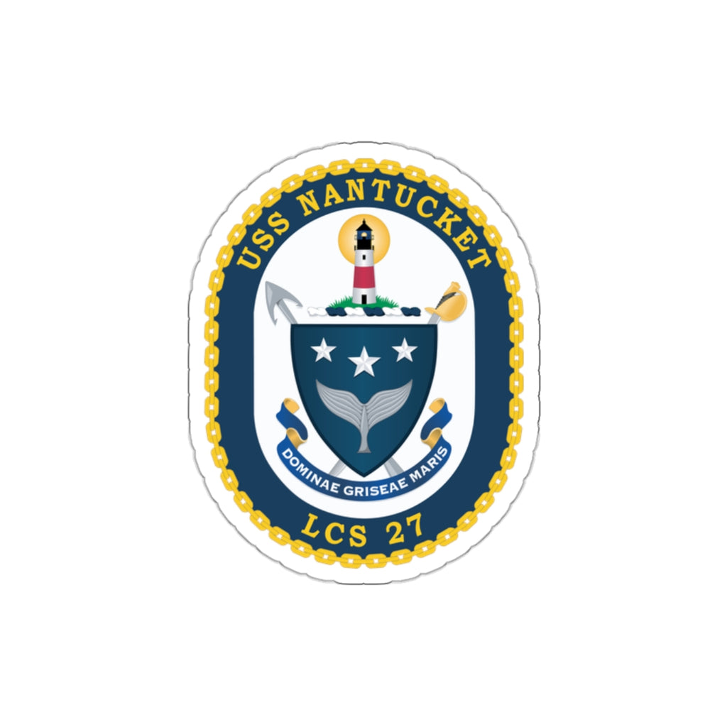 Die-Cut Vinyl Sticker - Navy - USS Nantucket (LCS-27) wo txt
