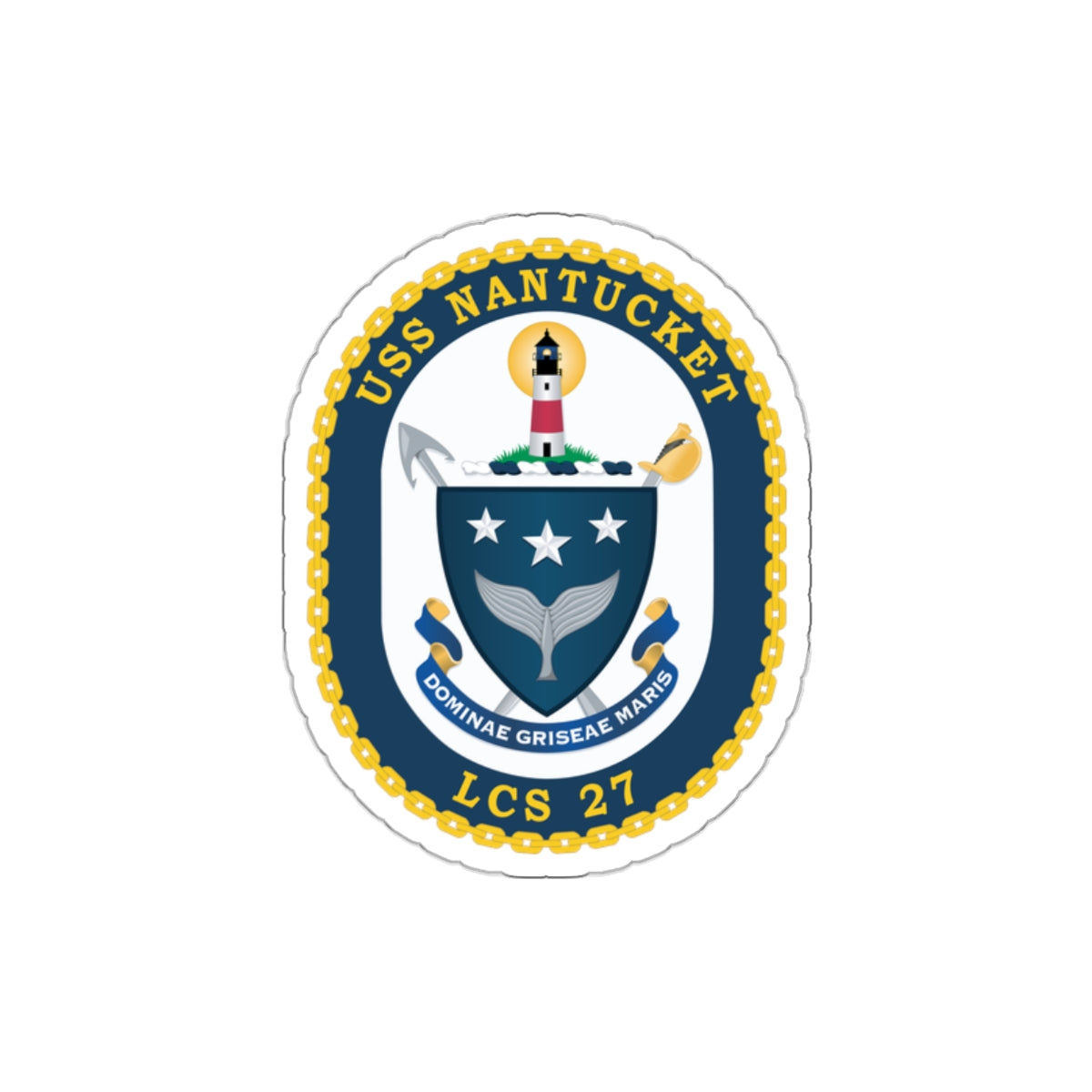 Die-Cut Vinyl Sticker - Navy - USS Nantucket (LCS-27) wo txt
