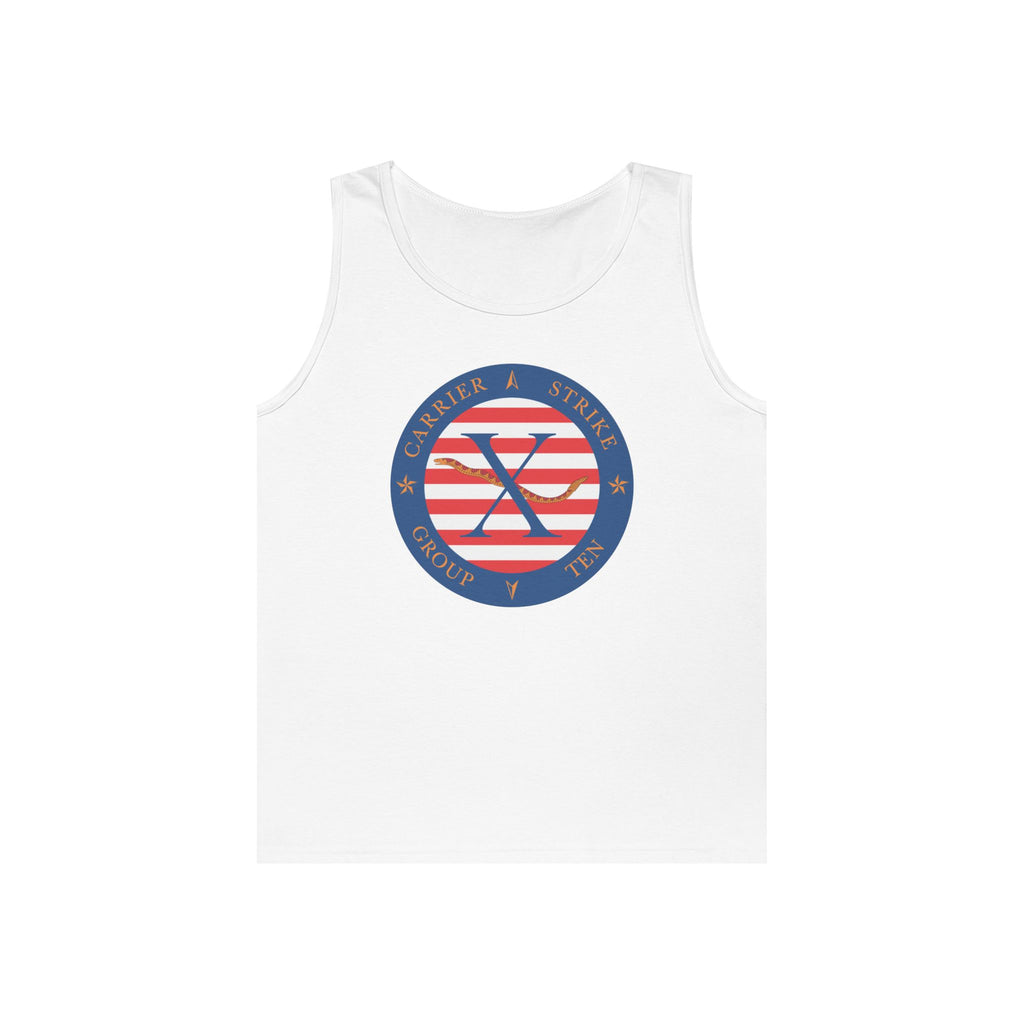 Unisex Heavy Cotton Tank Top - Navy - Carrier Strike Group 10 (CSG-10) wo Txt